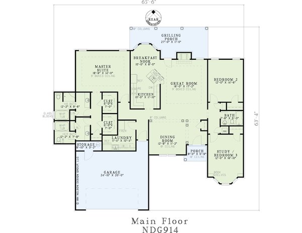 House Design - Ranch Floor Plan - Main Floor Plan #17-2850
