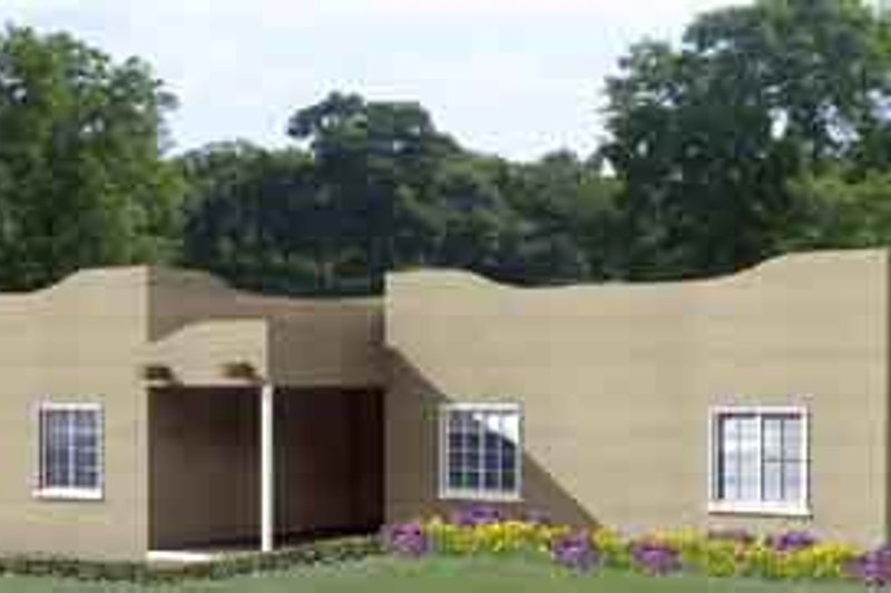Architectural House Design - Adobe / Southwestern Exterior - Front Elevation Plan #1-423