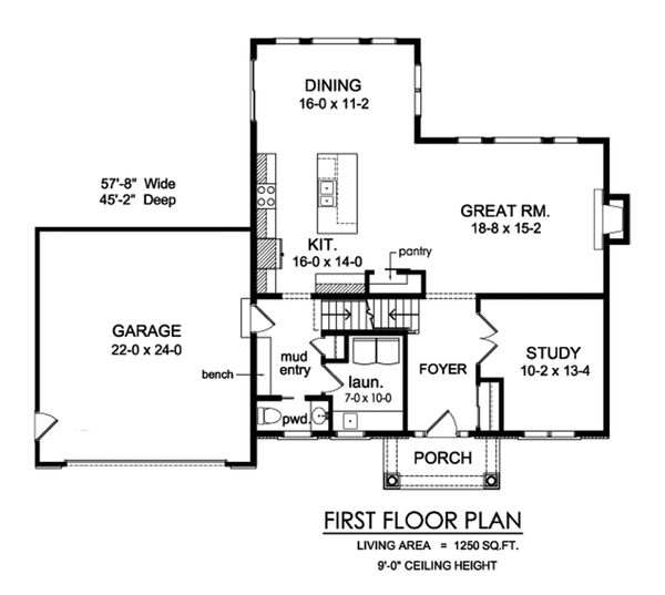 House Design - Traditional Floor Plan - Main Floor Plan #1010-245