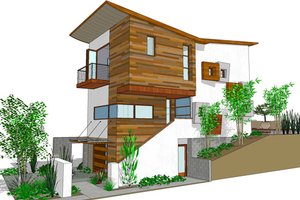 Modern Exterior - Front Elevation Plan #484-3
