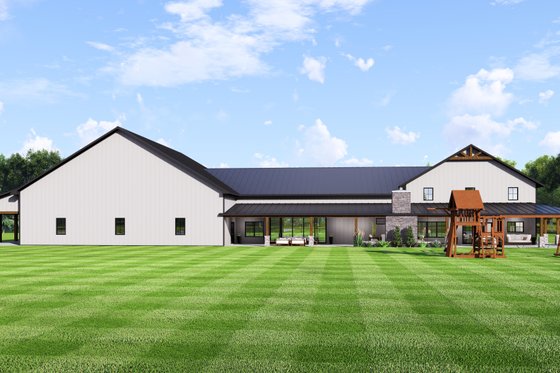 Exterior - Rear Elevation 2 for Barndominium House Plan #1064-303 - 4 bed, 3.5 bath