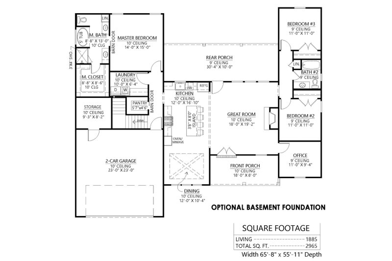 House Blueprint - Optional Basement