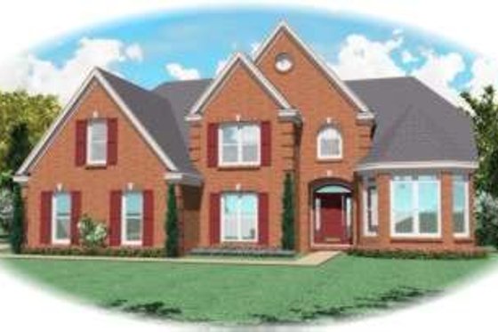 Exterior - Front Elevation for European House Plan #81-961 - 5 bed, 4 bath