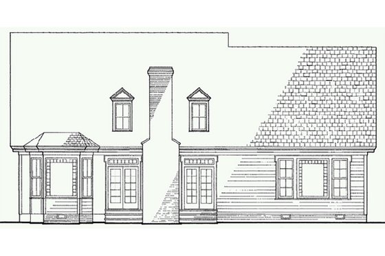 Exterior - Rear Elevation for Victorian House Plan #137-164 - 4 bed, 3.5 bath