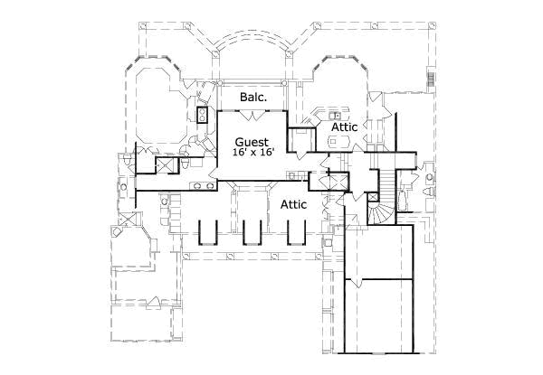 Traditional Floor Plan - Upper Floor Plan #411-141