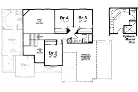 Floor Plan - Upper Floor for Traditional House Plan #20-1773 - 4 bed, 3 bath
