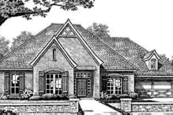 Exterior - Front Elevation for European House Plan #310-251 - 3 bed, 3 bath