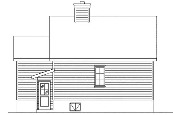 Exterior - Rear Elevation for Cottage House Plan #22-591 - 1 bed, 1 bath
