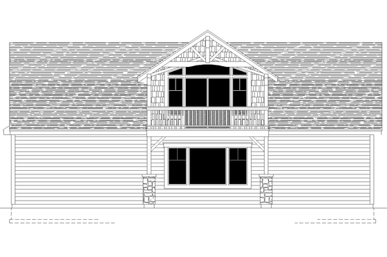 Exterior - Rear Elevation for Barndominium House Plan #112-177 - 1 bed, 1 bath