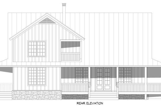 Exterior - Rear Elevation for Southern House Plan #932-790 - 3 bed, 2.5 bath
