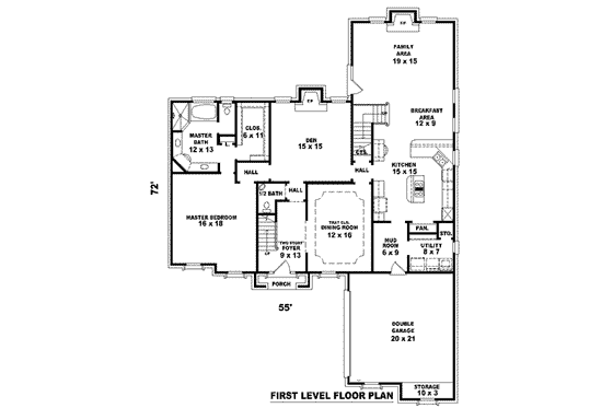 Floor Plan - Main Floor for European House Plan #81-1552 - 4 bed, 3.5 bath