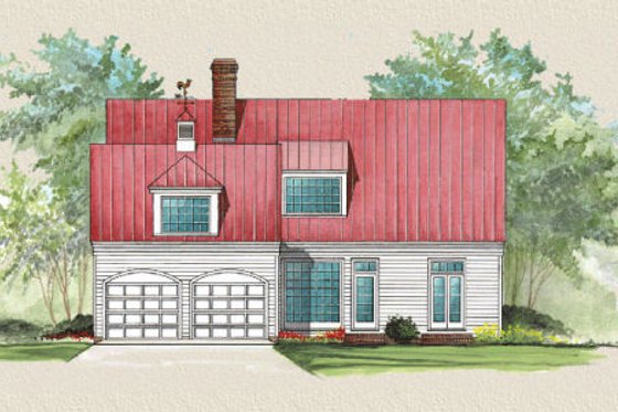 Exterior - Rear Elevation for Country House Plan #137-191 - 3 bed, 3 bath