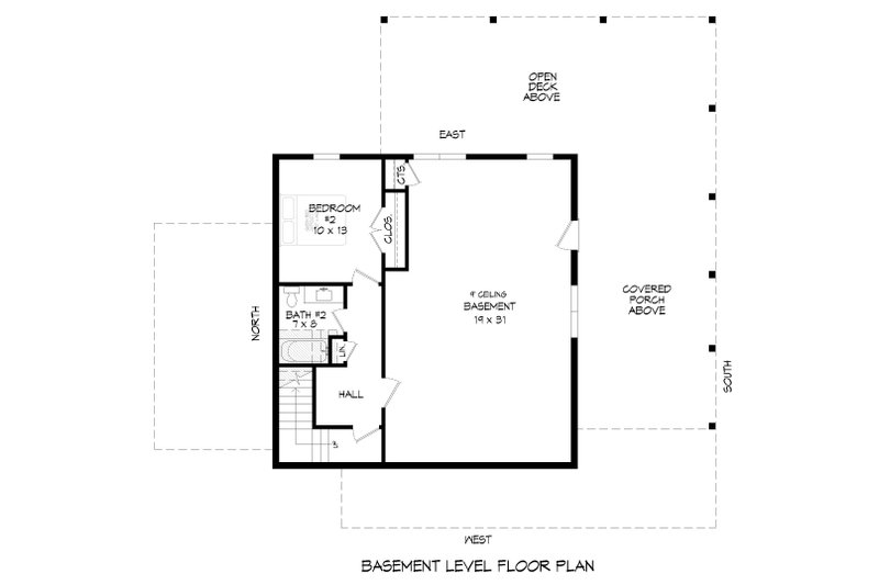 Home Plan - Floor Plan - Lower Floor for Southern House Plan #932-829 - 2 bed, 2.5 bath