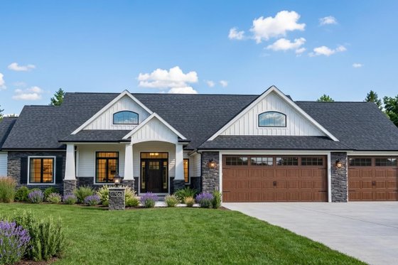 Exterior - Front Elevation for Craftsman House Plan #1064-12 - 4 bed, 2.5 bath