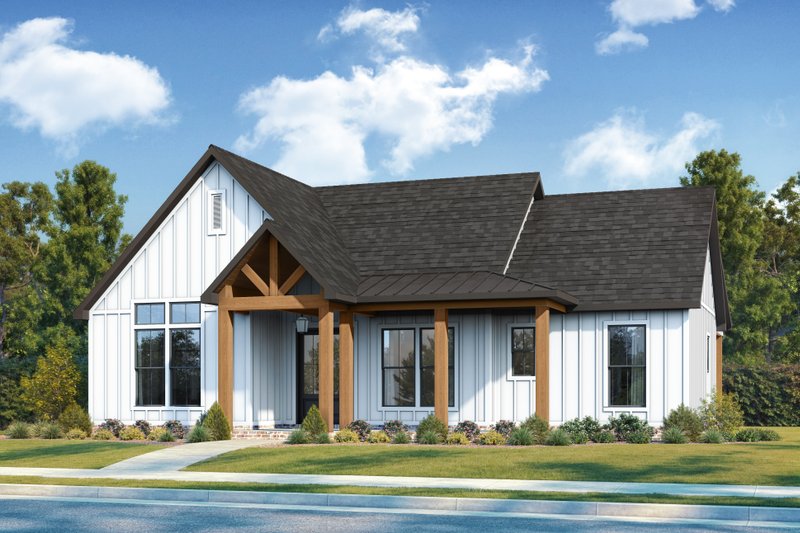 Farmhouse Style House Plan - 3 Beds 2 Baths 1550 Sq/Ft Plan #1074-118