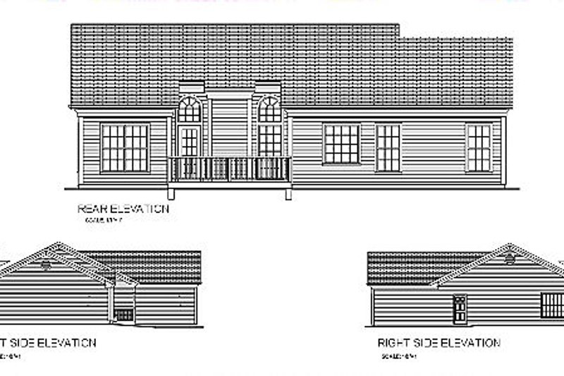 Home Plan - Exterior - Rear Elevation for Traditional House Plan #56-115 - 3 bed, 2 bath
