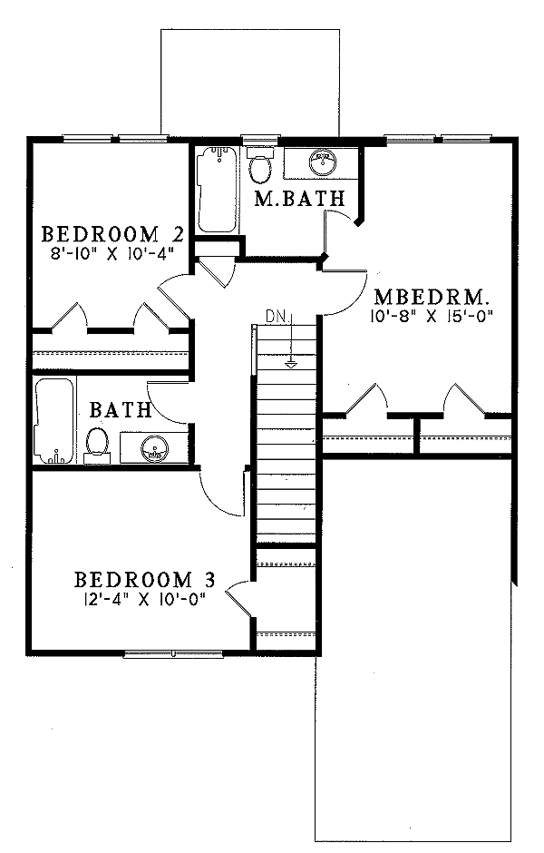 Country Floor Plan - Upper Floor Plan #17-236