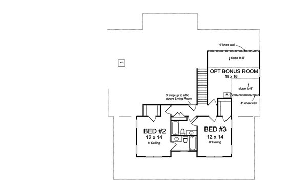 Floor Plan - Upper Floor 1 for Farmhouse House Plan #513-2172 - 3 bed, 4 bath