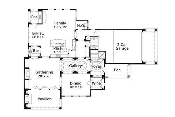 Floor Plan - Main Floor for European House Plan #411-696 - 5 bed, 5.5 bath