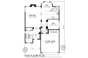 Floor Plan - Main Floor for European House Plan #70-416 - 4 bed, 2.5 bath