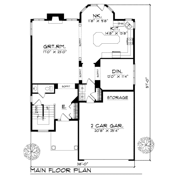 House Plan Design - European Floor Plan - Main Floor Plan #70-416