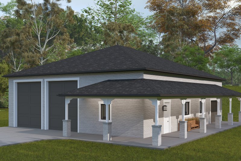 House Design - Exterior - Front Elevation 3 for Traditional House Plan #1060-296, 1 bath