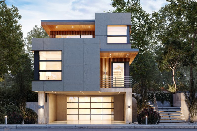 Home Plan - Exterior - Front Elevation 3 for Contemporary House Plan #1066-298 - 2 bed, 2 bath