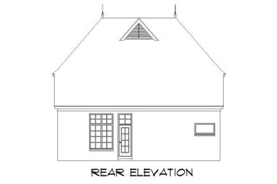 Exterior - Rear Elevation for European House Plan #424-132 - 3 bed, 2.5 bath