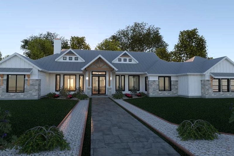 House Design - Exterior - Front Elevation 3 for Farmhouse House Plan #1104-1 - 4 bed, 2.5 bath