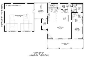Floor Plan - Main Floor for Contemporary House Plan #932-920 - 4 bed, 2.5 bath