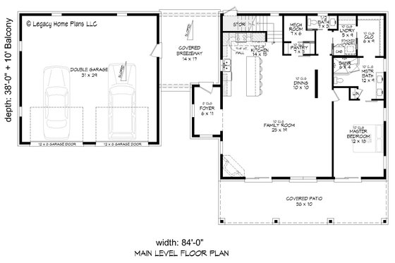 Floor Plan - Main Floor for Contemporary House Plan #932-920 - 4 bed, 2.5 bath