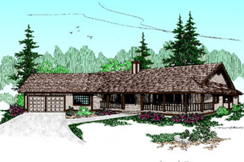 Architectural House Design - Ranch Exterior - Front Elevation Plan #60-177