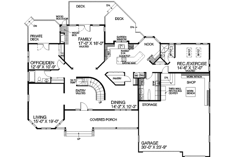 Home Plan - Floor Plan - Main Floor for Traditional House Plan #60-203 - 5 bed, 4 bath