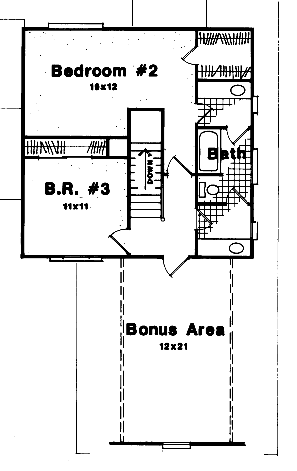 House Blueprint - European Floor Plan - Upper Floor Plan #41-140