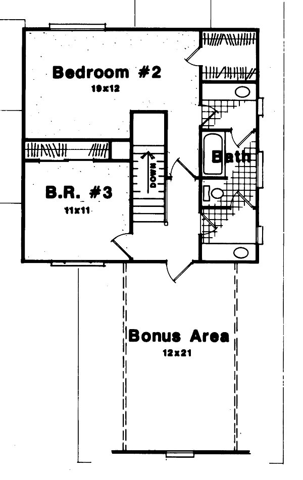 European Floor Plan - Upper Floor Plan #41-140