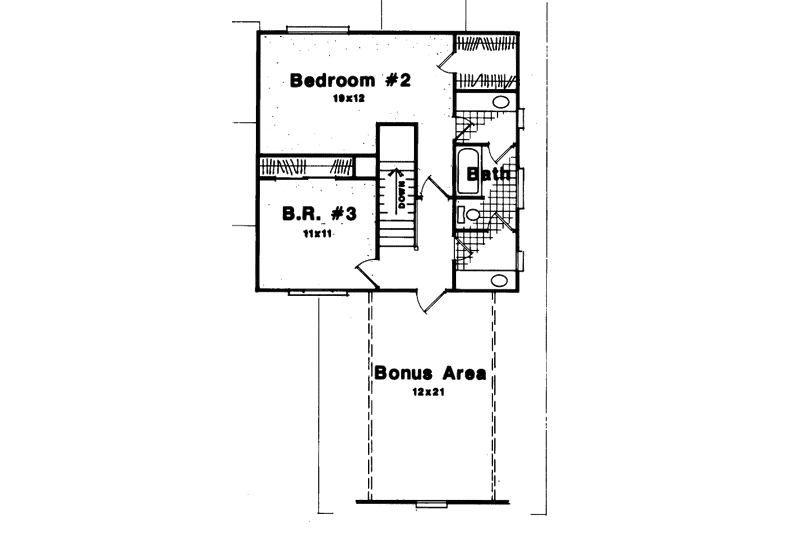 Dream House Plan - Floor Plan - Upper Floor for European House Plan #41-140 - 3 bed, 2.5 bath