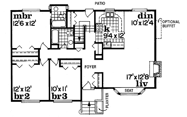 Ranch Floor Plan - Main Floor Plan #47-242