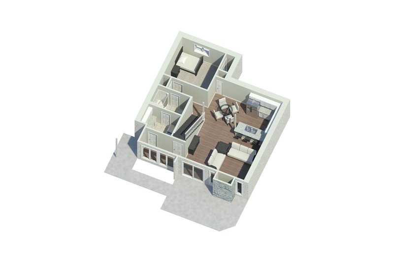 Dream House Plan - Floor Plan - Main Floor 1 for Contemporary House Plan #57-626 - 2 bed, 1.5 bath