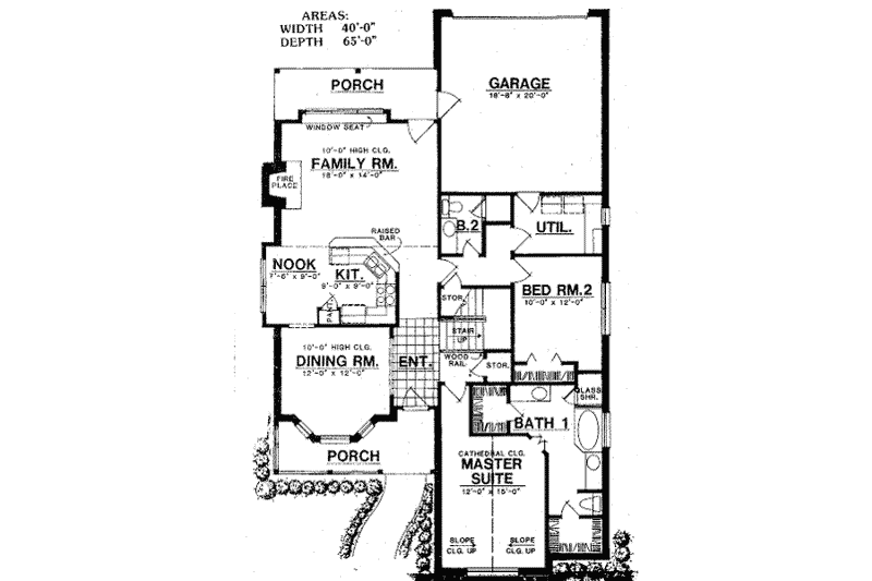 Home Plan - Floor Plan - Main Floor for Traditional House Plan #40-267 - 4 bed, 3 bath