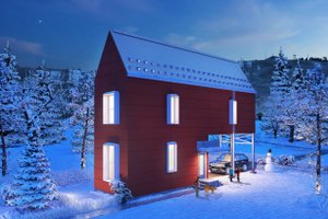 Exterior - Front Elevation 3 for Traditional House Plan #905-6 - 2 bed, 2 bath