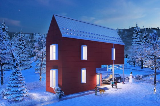 Exterior - Front Elevation 3 for Traditional House Plan #905-6 - 2 bed, 2 bath