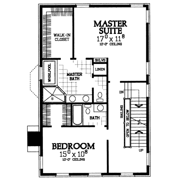 House Design - Colonial Floor Plan - Upper Floor Plan #72-382
