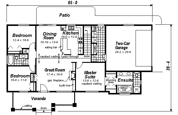 Architectural House Design - Ranch Floor Plan - Main Floor Plan #18-1035