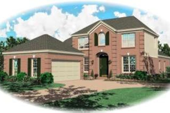 Exterior - Front Elevation for European House Plan #81-934 - 3 bed, 3 bath