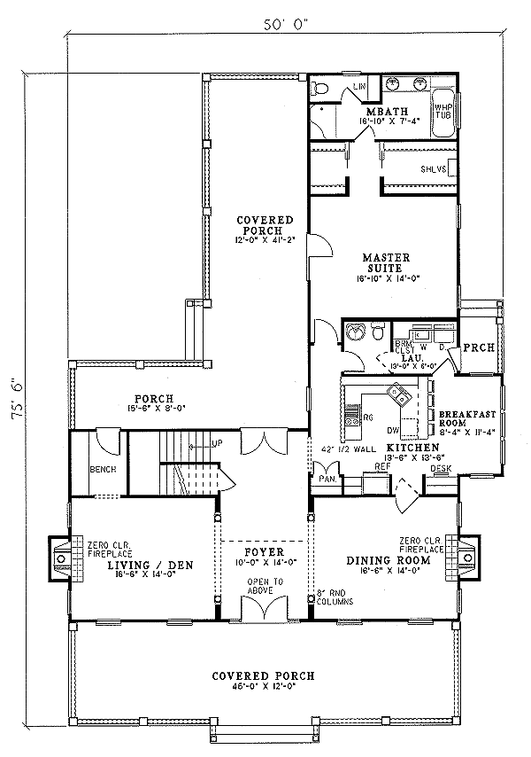 Dream House Plan - Traditional Floor Plan - Main Floor Plan #17-223