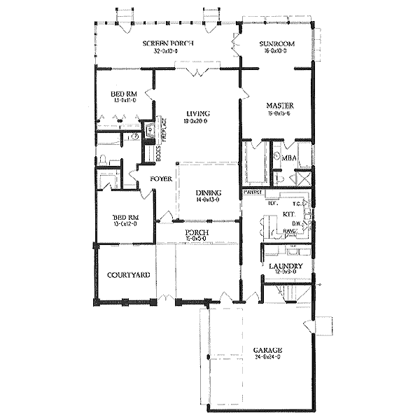 Traditional Floor Plan - Main Floor Plan #15-127