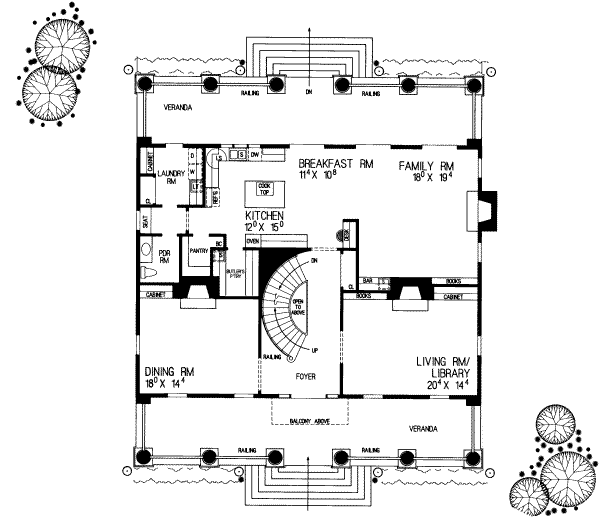Architectural House Design - Classical Floor Plan - Main Floor Plan #72-464