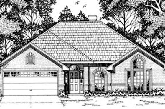 Exterior - Front Elevation for Traditional House Plan #42-157 - 3 bed, 2 bath