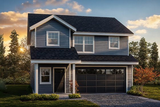 Exterior - Front Elevation 4 for Farmhouse House Plan #124-1097 - 3 bed, 2.5 bath