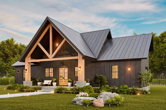 Exterior - Front Elevation 4 for Farmhouse House Plan #119-456 - 3 bed, 2.5 bath